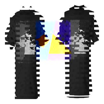 Kosovo Bosnia And Herzegovina Half Flag T-Shirt | Mazezy