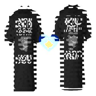 Kosovo Flag Heart Kosovar Proud To Be From Kosovo T-Shirt | Mazezy