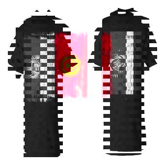 Kyrgyzstan Austria Half Flag Kyrgyz Austrian Heritage T-Shirt | Mazezy