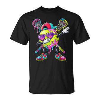 Lacrosse Ice Cream Drip Dabbing Sports Sprinkles For Boys T-Shirt - Seseable