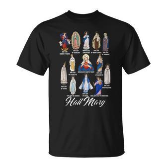 Our Lady The Blessed Mother Latin Marian Titles Catholic T-Shirt | Seseable FR