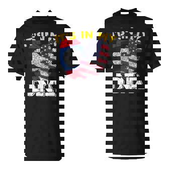 Laos Lao Laotian America American USA It's In My DNA Flag T-Shirt | Mazezy