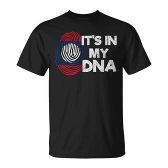 Laos Lao Laotian Flag Day It's In My DNA Fingerprint T-Shirt | Mazezy