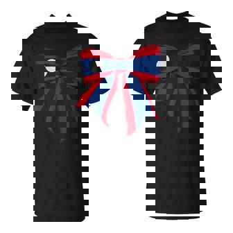 Laos Laotian Pride Flag Girl Coquette Bow Ribbon Tank Top T-Shirt | Mazezy