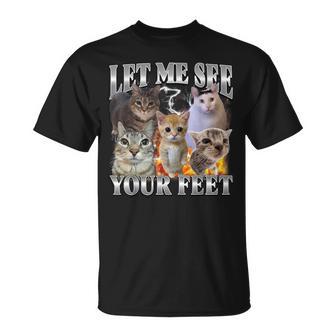 Lass Mich Deine Füßeehen Lustiges Offensives Katzen-Meme-Bootleg T-Shirt - Geschenkecke