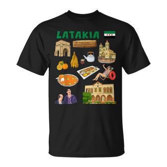 Latakia Syria Coastal Heritage Art Travel T-Shirt | Mazezy