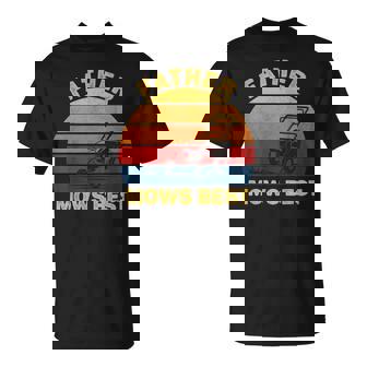 Lawn Mower Garden Dad Mows Best Gardening Tractor Landscaper T-Shirt | Mazezy