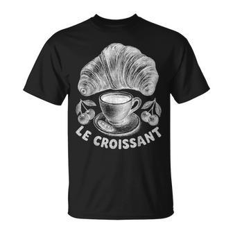 Le Croissant French Breakfast Café Y Pastelería Dibujados A Mano Camiseta unisex - Regaloses