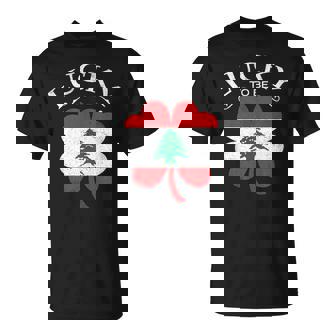 Lebanese Irish Flag Shamrock Lebanon Ireland St Patricks Day Tank Top T-Shirt | Mazezy