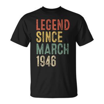 Legend March 1946 80Th Birthday 80 Year Old T-Shirt - Seseable
