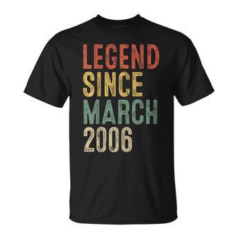 Legend March 2006 20Th Birthday 20 Year Old T-Shirt - Seseable