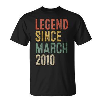 Legend March 2010 16Th Birthday Boy Girl 16 Year Old T-Shirt - Thegiftio UK