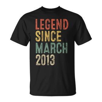 Legend March 2013 13Th Birthday Boy Girl 13 Year Old T-Shirt - Thegiftio UK