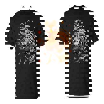 Leopard Turkey Drinking Coffee Thanksgiving Turkey Day T-Shirt | Seseable FR