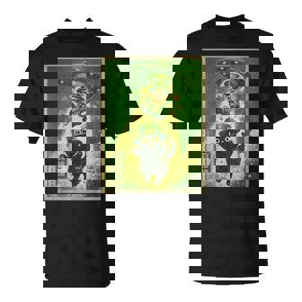 Leprechaun Japanese Cat Ufo St Patrick's Day T-Shirt - Thegiftio