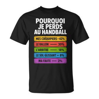 Les Raisons Drôles De Perdre Humour Cadeau Coach Handball Manche Longue T-Shirt - Cadeauxyz