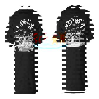 Let It Snow Squad Dabbing Santa Reindeer Snowman Gingerbread T-Shirt | Mazezy