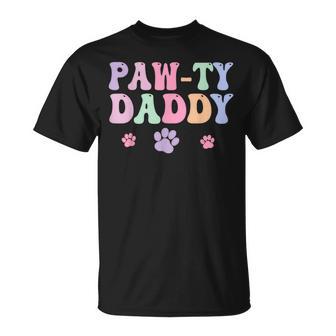 Let's Pawty Girl Daddy Puppy Dog Party Birthday Girl Family T-Shirt - Thegiftio UK