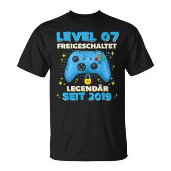 Level 7 Jahre Geburtstags Junge Gamer 2019 Geburtstag T-Shirt - Geschenkecke