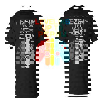 Leveling Up To Pepaw New Grandfather Grandpa Fathers Day T-Shirt | Mazezy