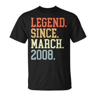 Leyenda Desde Marzo De 2008 Para Hombres Es Marzo De 2008 Camiseta unisex - Regaloses