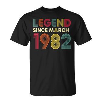 Leyenda Marzo 1982 44 Cumpleaños Hombres Es 44 Años Camiseta unisex - Regaloses