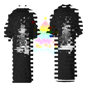 LGBT Flag Christmas Tree Ornaments Rainbow Snowman Holiday T-Shirt | Mazezy