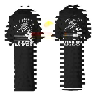 Life Better マルチーズ ビンテージ Dog Mom Dad Tシャツ - Kawaiitshirt