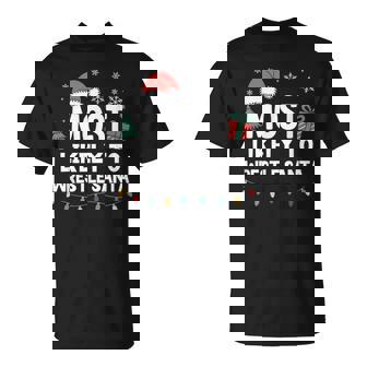 Most Likely To Wrestle Santa Christmas Xmas Wrestling T-Shirt | Mazezy