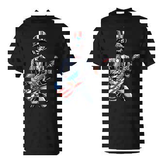 Lincoln 4Th Of July Abe Merica Guitar Patriotic Lincoln Rock For Men T-Shirt - Monsterry