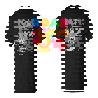 Lion 4th Birthday Party Zookeeper Safari Adventure Jungle T-Shirt | Mazezy