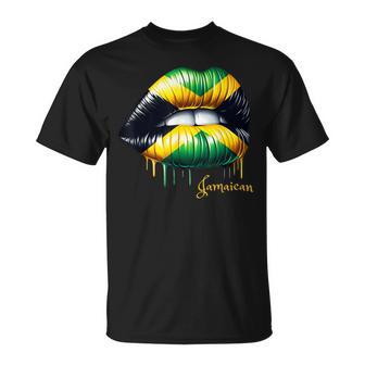 Lips Jamaican Flag Jamaica Love Travelacation Tシャツ - Kawaiitshirt