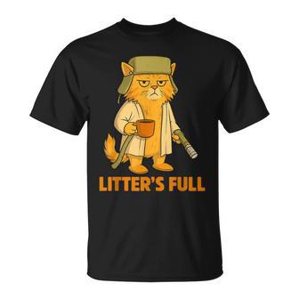 Litter's Full Christmas Cat Christmas Kitty Vacation T-Shirt | Mazezy