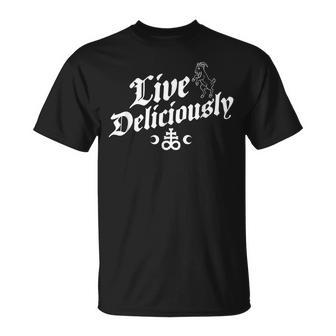 Live Deliciously ヴィンテージ アンティーク調 魔術 オカルト Tシャツ - Kawaiitshirt