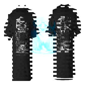 Lobo Con Luna Manga Larga Camiseta unisex - Regaloses