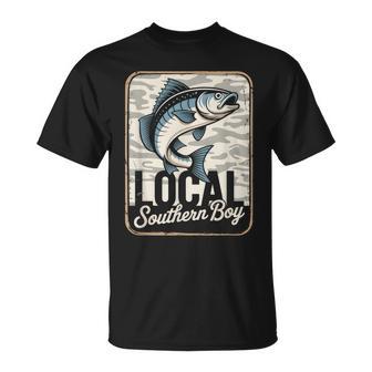 Local Southern Boy Fishing Camouflage Outdoors T-Shirt | Mazezy