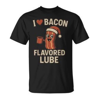 I Love Bacon Flavored Lube Christmas Elephant Gag T-Shirt | Mazezy