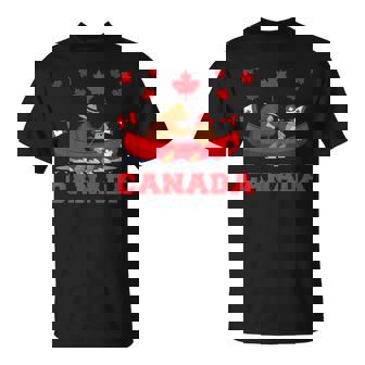 I Love Canada Cool Canada Bear & Chipmunk Cartoon Graphic Tシャツ - Kawaiitshirt