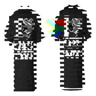 I Love Cape Town South Africa Heart Flag T-Shirt | Mazezy