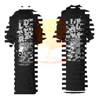 I Love Garlic Bread Spooky Skeleton Meme Tank Top T-Shirt | Mazezy