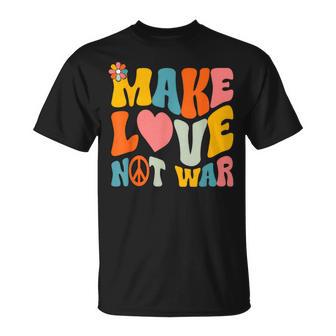 Make Love Not War Hippie 60S 70S Groovy Anti War T-Shirt - Thegiftio UK