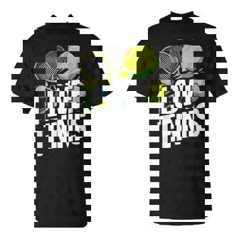 I Love Tennis Enthusiasm Racquet Ball T-Shirt | Mazezy