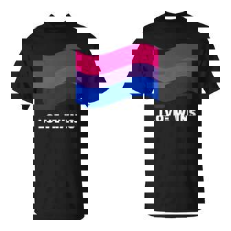 Love Wins Bisexual LGBT Pride Flag Minimalist T-Shirt | Mazezy