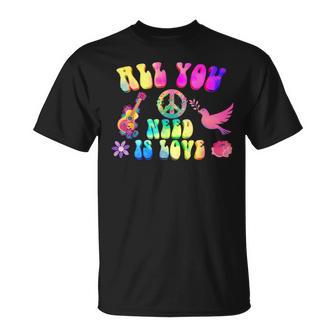 Lustige Hippie Kostüm 60Er 70Er Jahre Costume Damen Herren T-Shirt - Geschenkecke