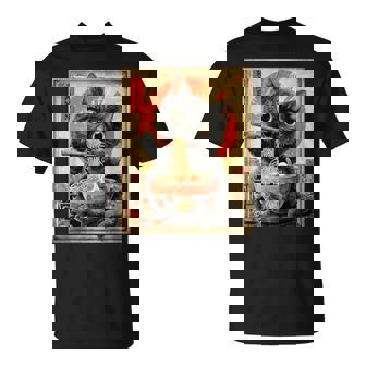 Lustige Ramen Katze Anime Otaku Nudeln Grafik T-Shirt - Seseable