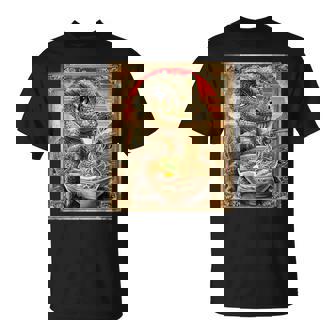 Lustiger Ramen Dinosaurier Anime Otaku Nudeln Grafik T-Shirt - Seseable