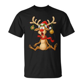 Lustiges Rentier Rudolf Motiv Für Kinder Damen Und Herren T-Shirt - Geschenkecke