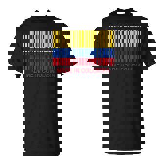Made In Colombia Bandera Código De Barras Camiseta unisex - Regaloses