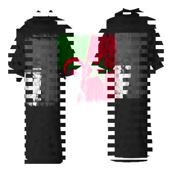 Maillot Algérie Maroc Demi Drapeau Algérien Patrimoine Marocain T-Shirt - Cadeauxyz