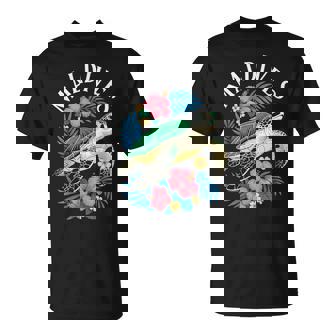 Maldives Turtle Flower Tropical Maldivian Island Maldives T-Shirt | Mazezy